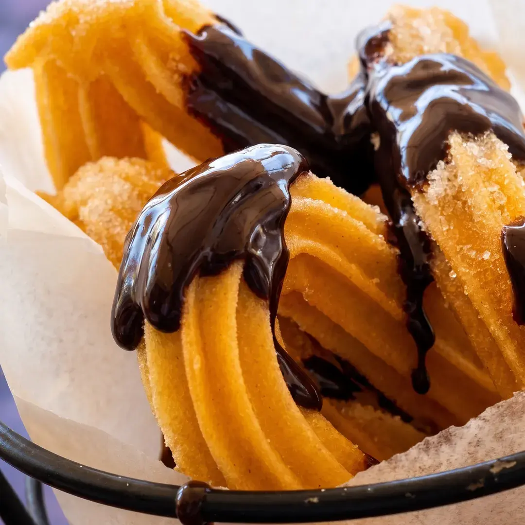 Churros with chocolate sauce