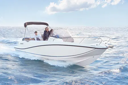 White Easy Boat motorboat at sea