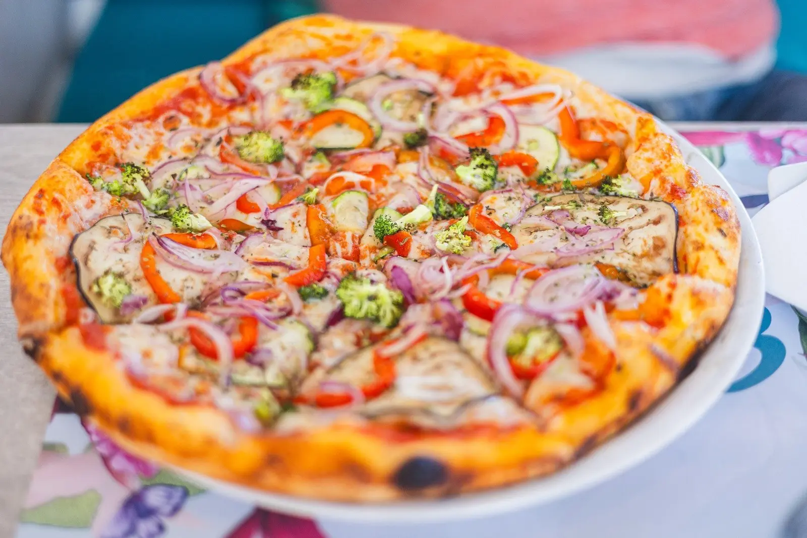 Vegetable pizza at ENCANTO