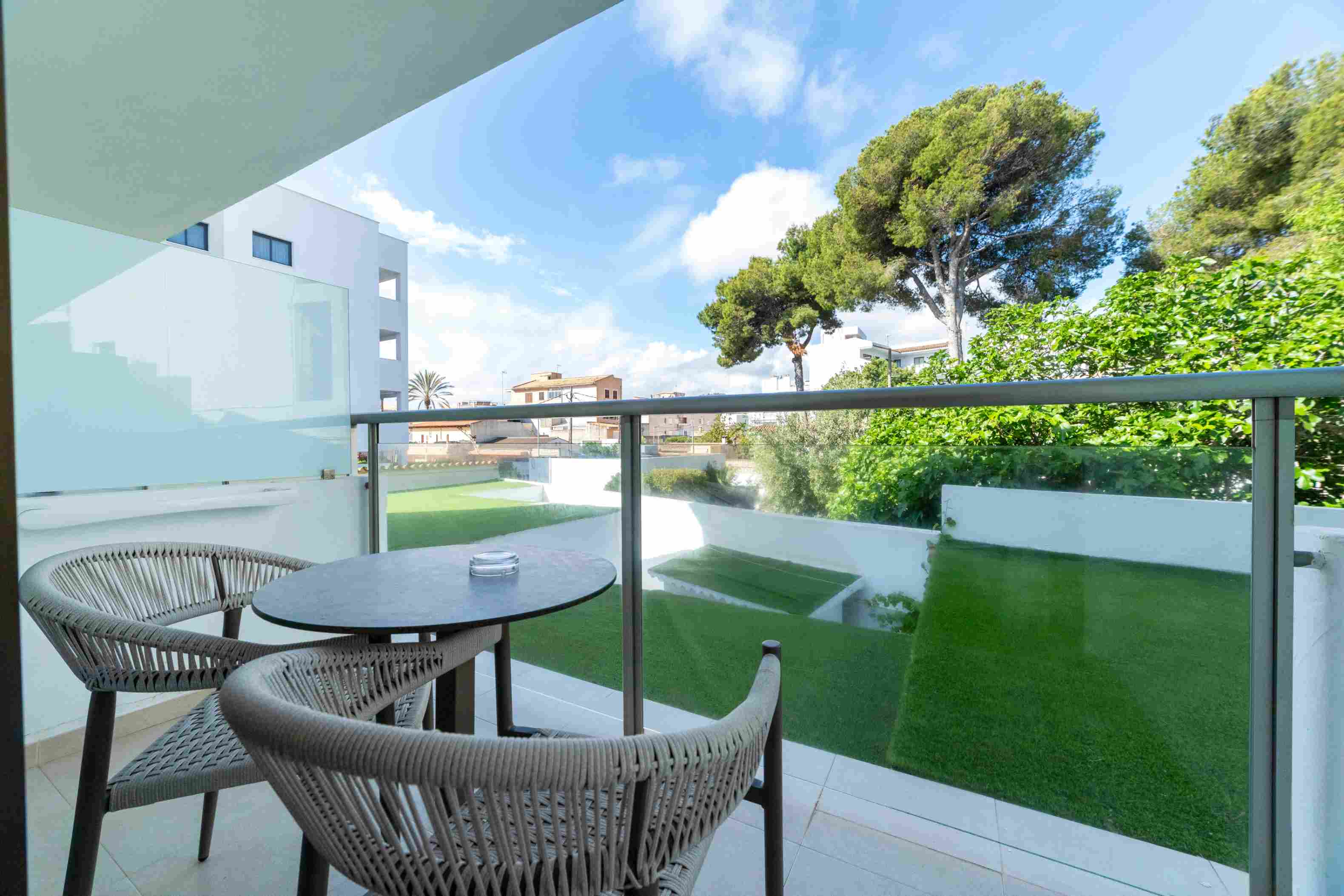 Furnished Double Room balcony overlooking the gardens
